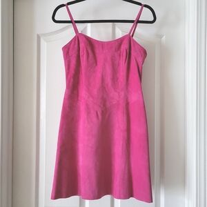 Pink Suede Dress Danier Canada Leather Fuchsia Suede Mini Small (P) Genuine